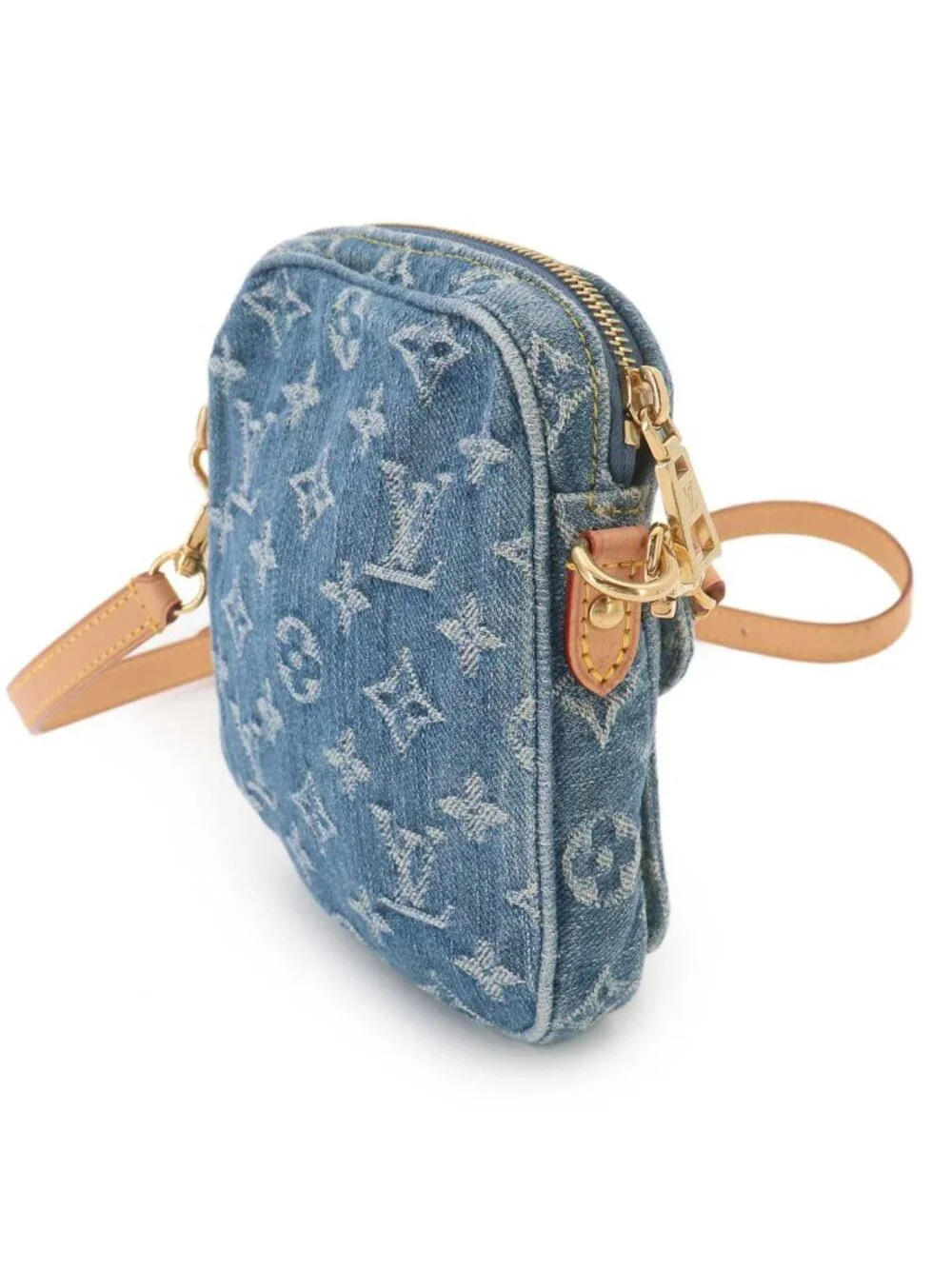 Louis Vuitton LV Remix Pochette Fairfax Shoulder Bag Monogram Denim Blue